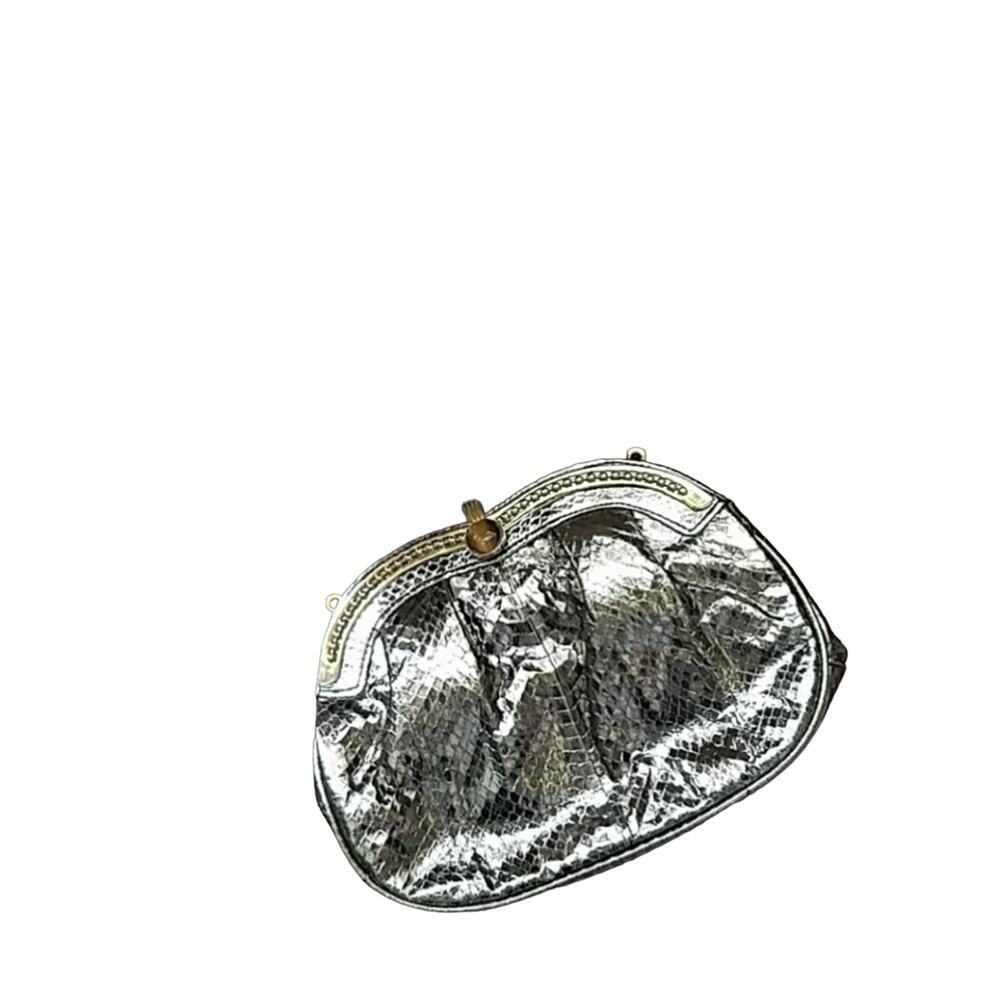 Vintage Metallic Python Effect Classic Handbags H… - image 1
